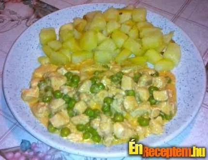 Zöldborsós csirkemell ragu