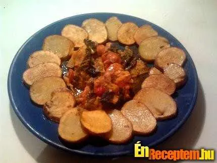 Sertésszelet frankfurti módra ragadozó tollasban sült gumóval