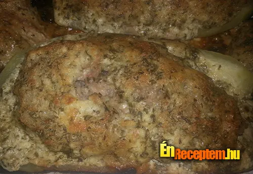 Húsos-tárkonyos töltött tök